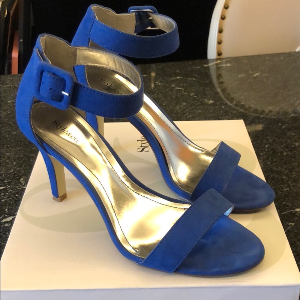 COPY - Royal Blue ankle strap heels